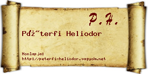 Péterfi Heliodor névjegykártya